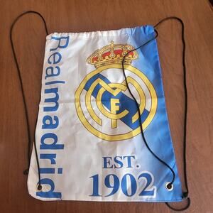 Real Madrid Club Spain Soccer Drawstring Cinch Gym Bag Backpack Sack Pack Sport